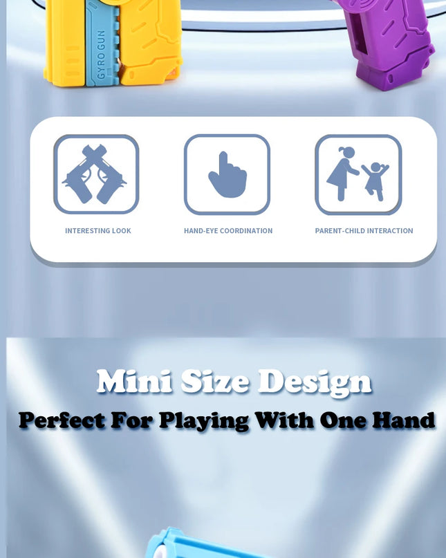 Toy Gun Mini Fidget Toy Spinner Pistol Kids Decompression Novelty Toy Hot Selling Popular Sensory Play Anti-Stress for Kids
