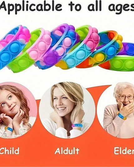 Fidget Toys Pop Bracelet Party Favors Bubble Bracelets Push Poping Sensory Stress Reliever Toys for Kids Children Gifts