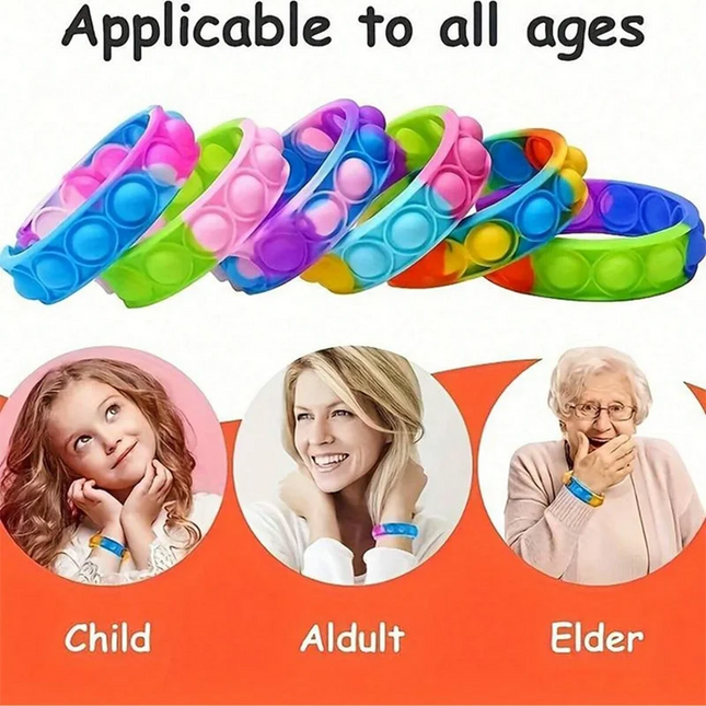 Fidget Toys Pop Bracelet Party Favors Bubble Bracelets Push Poping Sensory Stress Reliever Toys for Kids Children Gifts