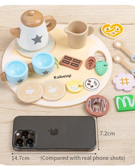 Children's simulation wooden toys, tea set sets, pretend games, baby educational toys, birthday and holiday gifts