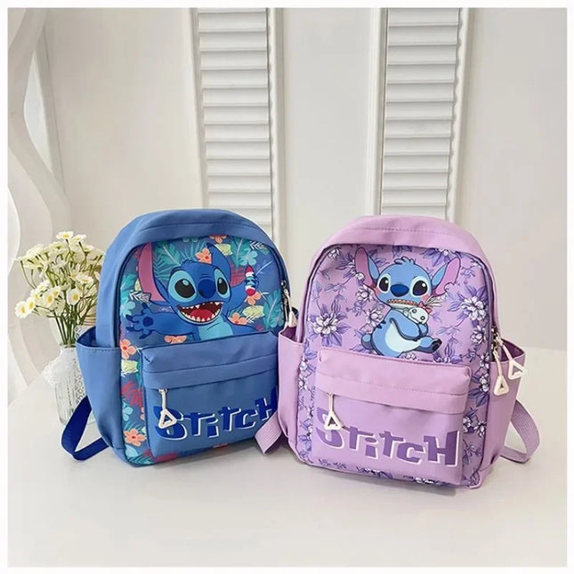 2025New Disney Lilo and Stitch Backpack Kawaii Cartoon Anime Printed Accessories Storage Bag Children's Casual Shoulder Bag Gift