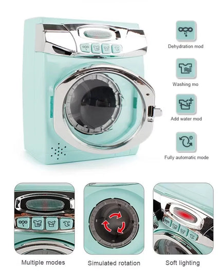 Kitchen Toys Set Kids Pretend Play Home Appliances Washing Machine Toaster Microwave Juicer Egg Cooker Girls Boys Play House Toy