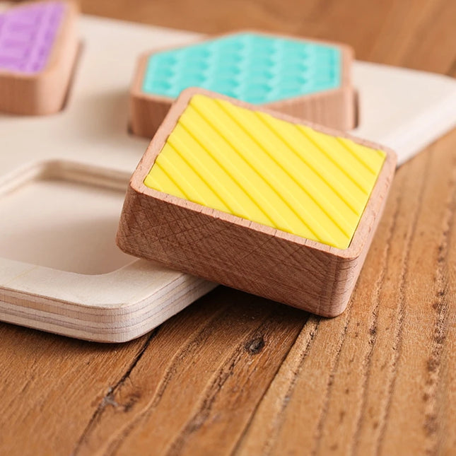 Montessori Wood Toys 0-12Months Baby Colorful Geometry Grasping Board Toys Newborn Sensory Touch Shape Recognition Game Toy Gift