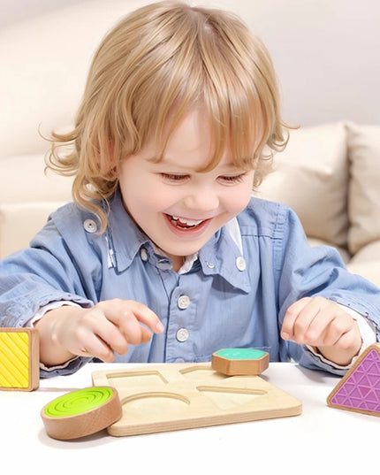 Montessori Wood Toys 0-12Months Baby Colorful Geometry Grasping Board Toys Newborn Sensory Touch Shape Recognition Game Toy Gift