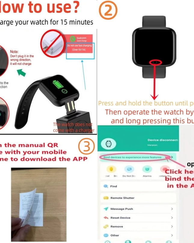 Smartwatch Men Women Wristwatches Smart Watch Message Fitness Monitor Bracelet Birthday Gift Electronic Clock For Android IOS