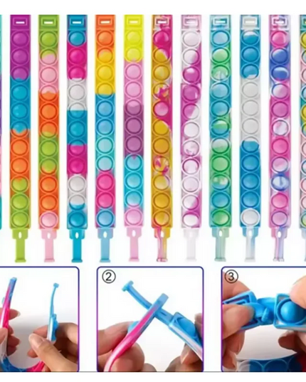 Fidget Toys Pop Bracelet Party Favors Bubble Bracelets Push Poping Sensory Stress Reliever Toys for Kids Children Gifts