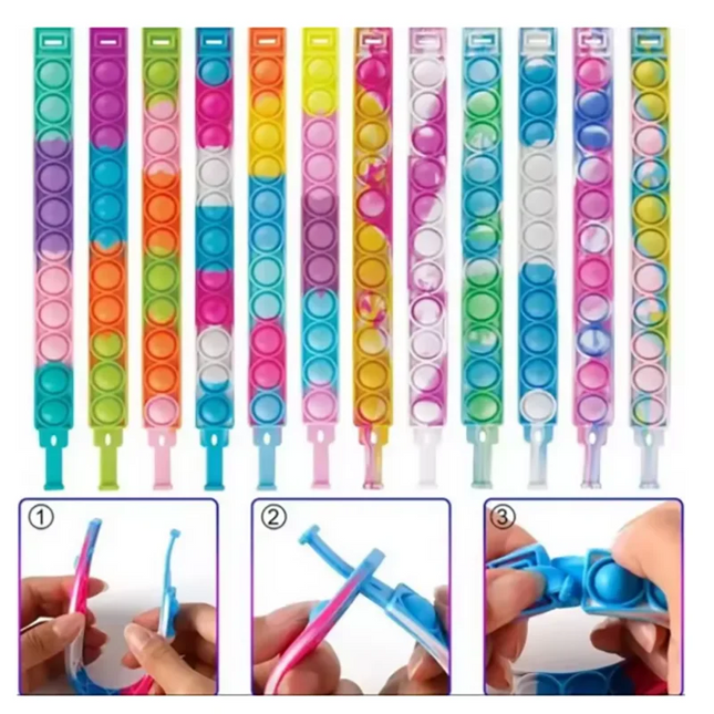 Fidget Toys Pop Bracelet Party Favors Bubble Bracelets Push Poping Sensory Stress Reliever Toys for Kids Children Gifts