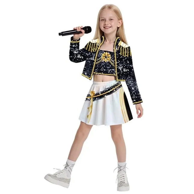 New Kids K-pop Demon Hunters Cosplay Mira Rumi Zoey Costume Girls Uniform Halloween Party 3D Printed Disguise Party Costumes