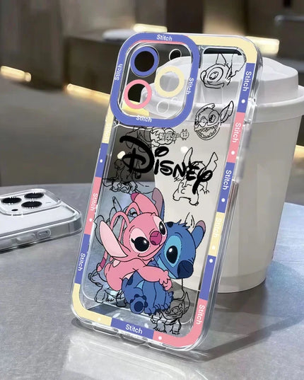 Stitch Artistic Transparent Phone Case For IPhone 17 Air 16 14 12 11 Pro Max 15 Plus 13 Mini 16E Fashion TPU Silicone Soft Cover