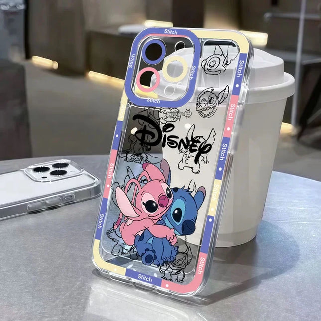 Stitch Artistic Transparent Phone Case For IPhone 17 Air 16 14 12 11 Pro Max 15 Plus 13 Mini 16E Fashion TPU Silicone Soft Cover
