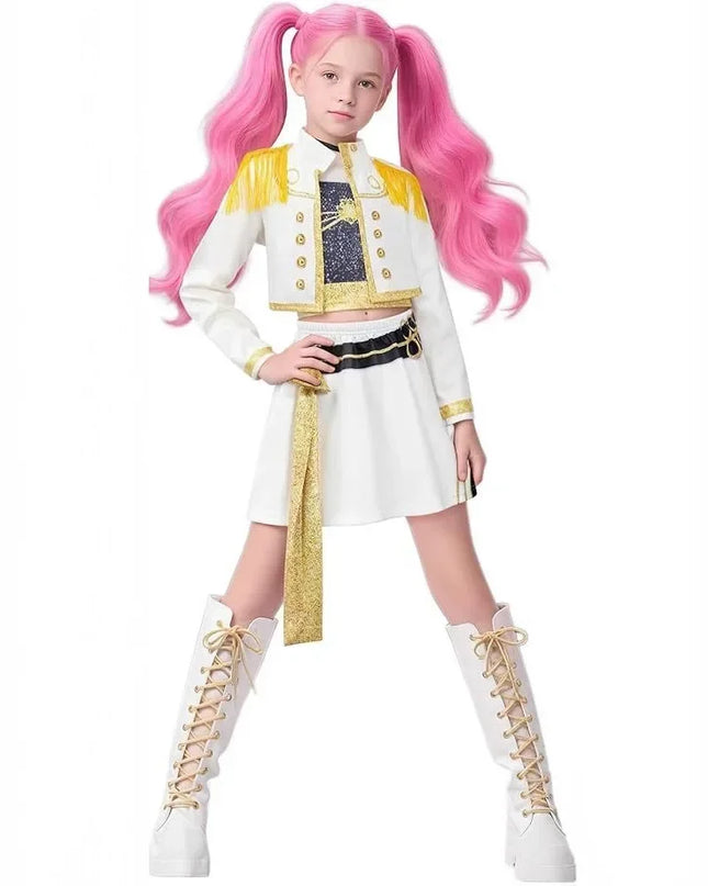 New Kids K-pop Demon Hunters Cosplay Mira Rumi Zoey Costume Girls Uniform Halloween Party 3D Printed Disguise Party Costumes