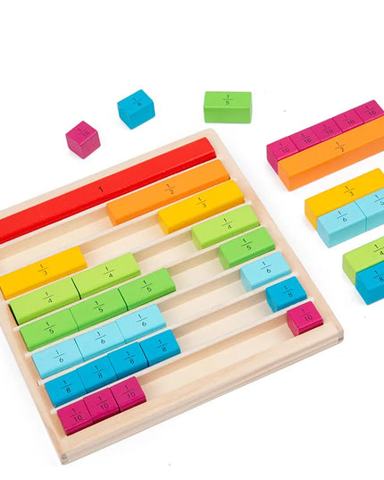 Wooden Montessori Teaching Aids Math Toys Color Fraction Sticks Kindergarten Early Education Learning Educational Toys For Kids