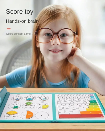 Montessori Magnetic Fraction Learning Math Toy Montessori Arithmetic Teaching Aids Wooden Book Educational Toys For Children