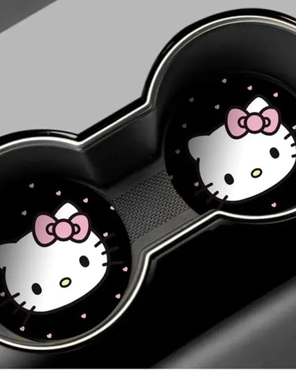 2pcs Sanrio Hello Kitty Car cup Coasters Cartoon car inner Decoration Anti Slip Mat silicone Car Cup pad Gifts for girl friend