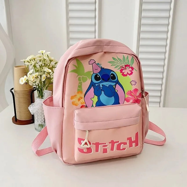 2025New Disney Lilo and Stitch Backpack Kawaii Cartoon Anime Printed Accessories Storage Bag Children's Casual Shoulder Bag Gift
