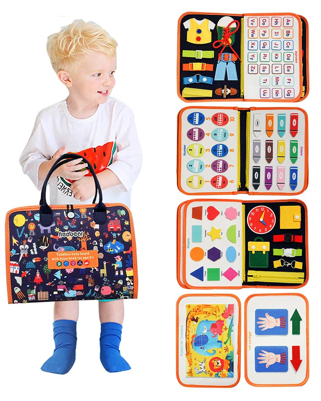 Montessori Busy Board for Ages 3-6 - Sensory Educational Toy for Early Learning & Fine Motor Skills Development