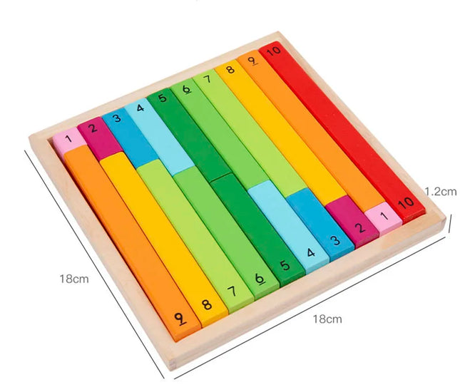 Wooden Montessori Teaching Aids Math Toys Color Fraction Sticks Kindergarten Early Education Learning Educational Toys For Kids