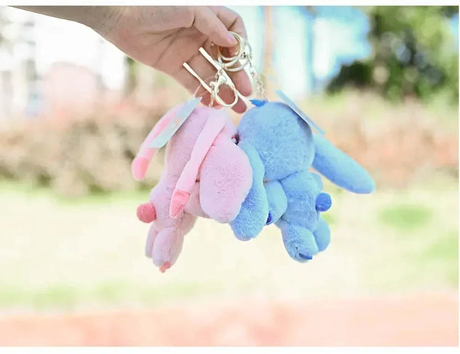 Cartoon Stitch Plush Keychain Soft Toy Cute Stuffed Animal Pendant Gift for Girls  Angel Doll Bag Charm Kids Birthday Present