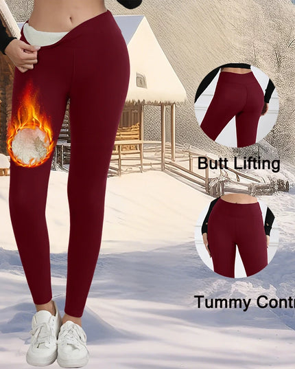 Autumn Winter Warm Fleece Women Leggings Velvet Thicken High Waist Tights Elastic Slim Solid Color Leggings Prevent Cold Tights