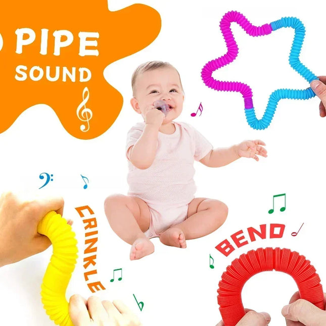 8 16 24 32 Pcs Pop Tubes Sensory Toys UrChoice Fine Motor Skills & Learning for Toddlers Fidget Toys and Party Favors for Kids