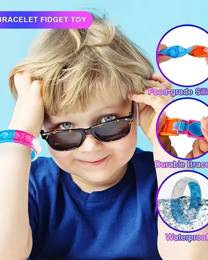 Fidget Toys Pop Bracelet Party Favors Bubble Bracelets Push Poping Sensory Stress Reliever Toys for Kids Children Gifts