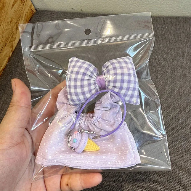 For 17cm Labubu Doll Luxry Brand design Diy Accessories Dress Sweater Overalls T-shirt Hat Set For Labubu Trendy Clothing Gift