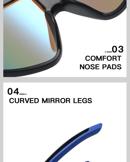 Outdoor cycling sunglasses bicycle windproof sunglasses dazzle color lens sunshade sports sunglasses