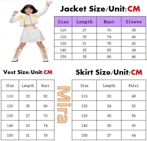 New Kids K-pop Demon Hunters Cosplay Mira Rumi Zoey Costume Girls Uniform Halloween Party 3D Printed Disguise Party Costumes