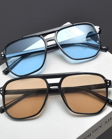 Vintage Men Women Big Sunglasses Men Square Shades Unisex Sun Glasses Black Lense Male Female Sunglasses UV400 Glasses