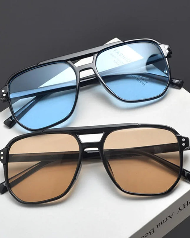 Vintage Men Women Big Sunglasses Men Square Shades Unisex Sun Glasses Black Lense Male Female Sunglasses UV400 Glasses