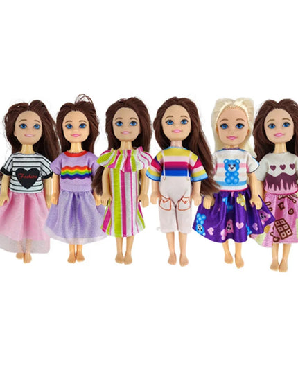 Fashion Wear Kids Toys Doll Clothes Mini Dress Dad Mom Baby Family Outfit Accessories For Dolls DIY Birthday Gift