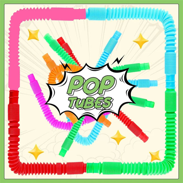 5/10 Pcs Pop Tubes Sensory Fidget Tubes with Autism Classroom Prizes Gifts Fidget Toy Sensory Learning Tubes for Anxiety