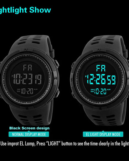 Electronic Watch For Mens Military Sports Watches Luminous Multifunction LED Digital Wristwatch for man kids Boy Student Teen