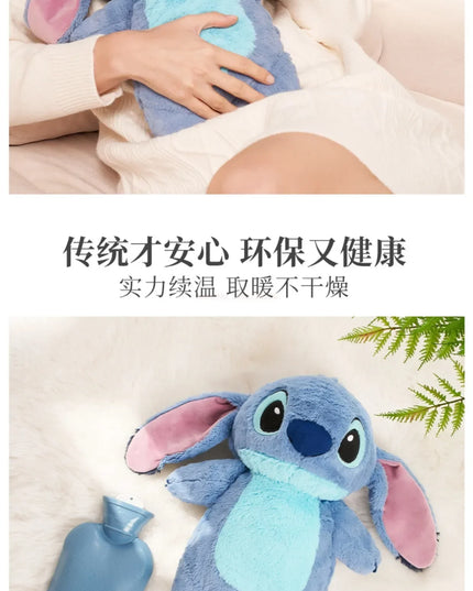 Stitch Angel Lotso peluche a mano bottiglia calda bottiglie di acqua calda inverno portatile borsa a mano calda