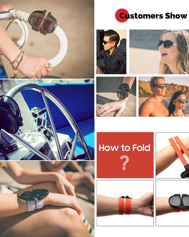 IENJOY Active Sunglasses Foldable Sunglasses Polarized Sunglasses for Men Sports Glasses Driving Cycling Sunglasses Polariod