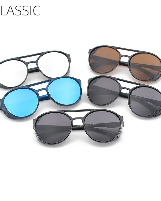 Classic Gothic Steampunk Style Sunglasses Men Women Brand Designer Retro Round Colorful Lens Vintage Sun Glasses UV400
