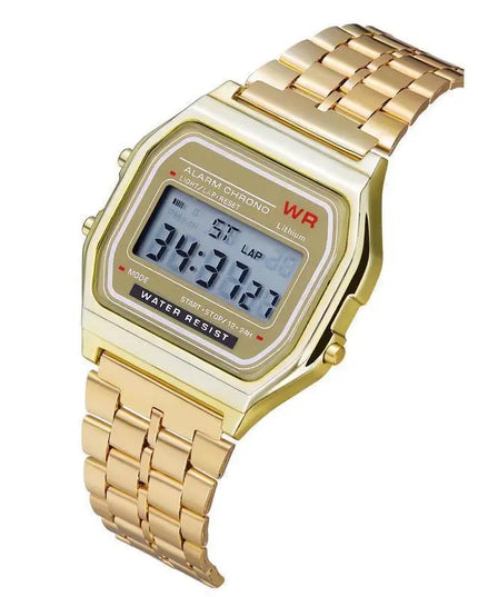 F91W Non-Waterproof Steel Band Watch For Women, Men, Business Clock, Multi-Functional LED Digital Sports Watch, Electronic Clock