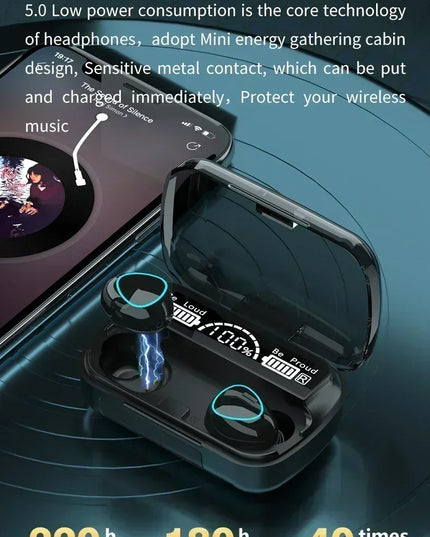 M10 Wireless Headphone Bluetooth Earphones Waterproof Earpieces Sport Earbuds For Huawei Iphone OPPO Xiaomi TWS Music Headset