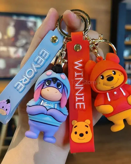 New Anime Disney Keychain Cartoon Mickey Mouse Minnie Lilo & Stitch Cute Doll Keyring Ornament Key Chain Pendant Kids Toys Gifts