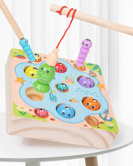 Wooden Fishing Game Toys Children Early Education Color Cognitive Toy Kids Interactive Games Toys for Gifts Fine Motor Skill