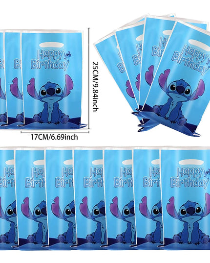 30pcs Blue Pink Stitch Party Gift Bags with Handles Lilo & Stitch Themed Party Favors Bags Baby Shower Kids Birthday Party Decor