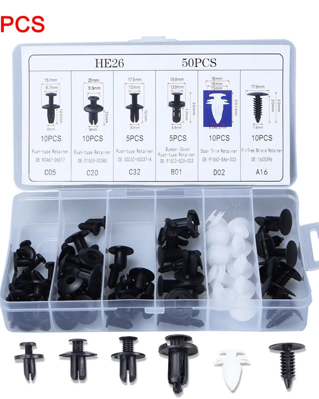 Auto Fastener Clip Mixed Car Body Push Retainer Pin Rivet Bumper Door Trim Panel Fastener Kit Car Clips Box or Bag packaging