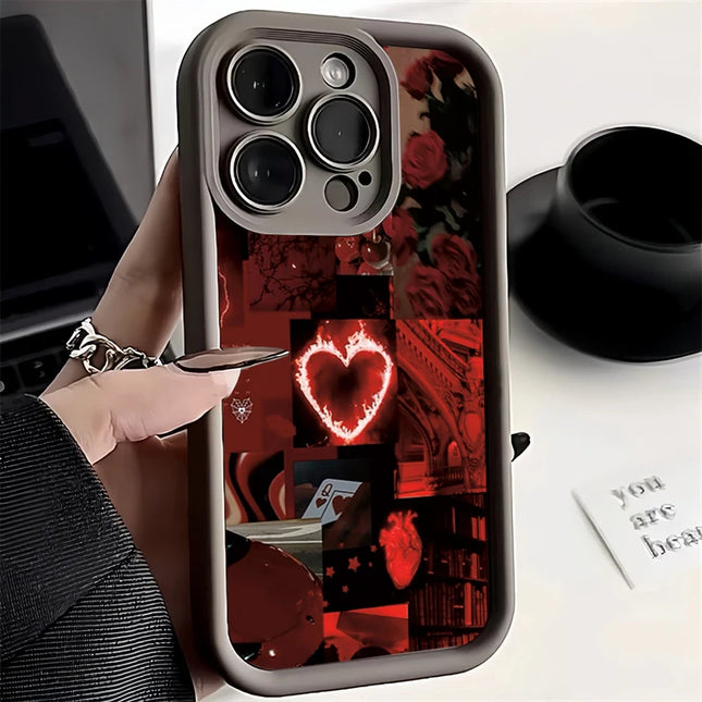 Case For iPhone 17 Cases iPhone 16 Pro Max Case Stylish Red Scenery Case For iPhone 16 12 14 11 13 Pro Max XS XR 7 8 Plus Cover