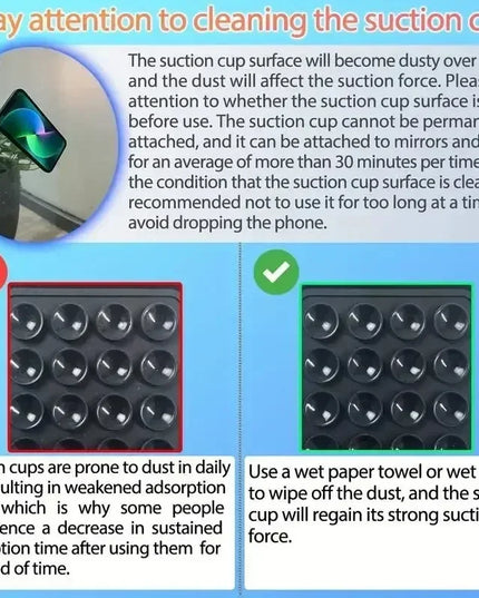 Phone Silicone Suction Cup Holder Multifunctional Suction Cup Wall Stand Square Anti-Slip Single-Sided Case Mount Back Sticker