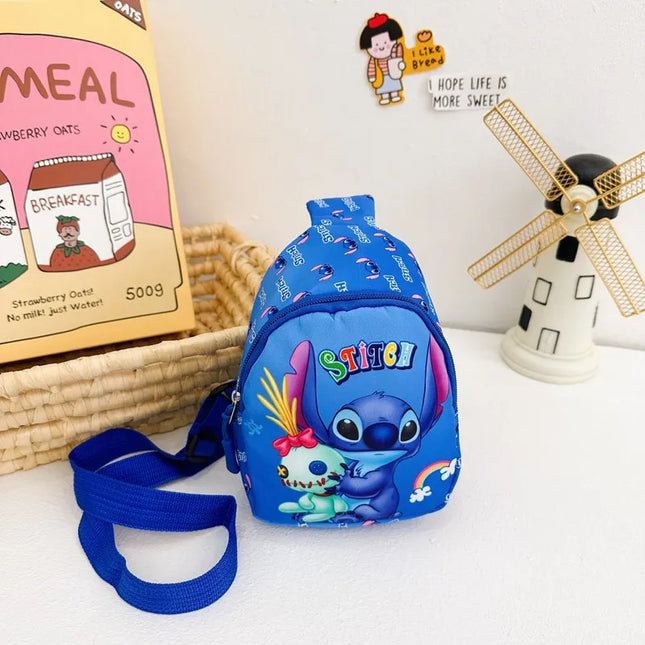 New Stitch Cartoon Children's Bags Fashion Casual Messenger Bag New Tide Take Coin Purse Boy Chest Bag Holiday Gift  Wholesale