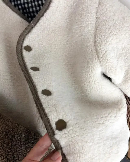 New Autumn and Winter New Warm Jacket Children Two Sides Wear Plaid Plush Jacket Kids Jackets Winter Clothes for Girls