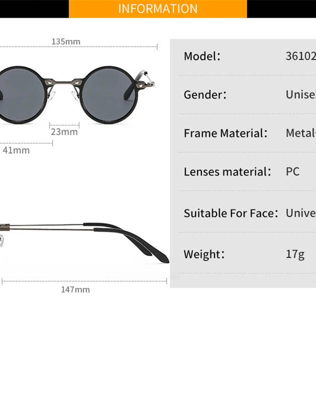 2022 Small Round Sunglasses Men Women Retro Punk Ocean Color Sun Glasses Gradient Clear Lens Eyewear Vintage Driving Glasses