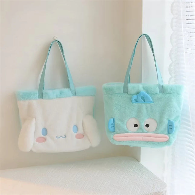 My Melody Kuromi Shoulder Bag Kawaii Japanese Style Plush Bag Pochacco Cinnamoroll HandBag Tote Package For Girl Student Gifts