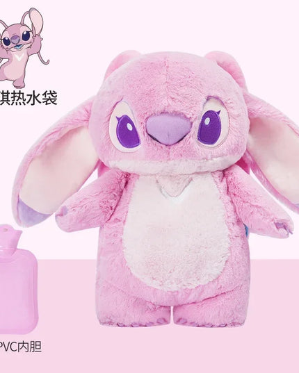 Stitch Angel Lotso peluche a mano bottiglia calda bottiglie di acqua calda inverno portatile borsa a mano calda