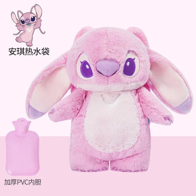 Stitch Angel Lotso peluche a mano bottiglia calda bottiglie di acqua calda inverno portatile borsa a mano calda